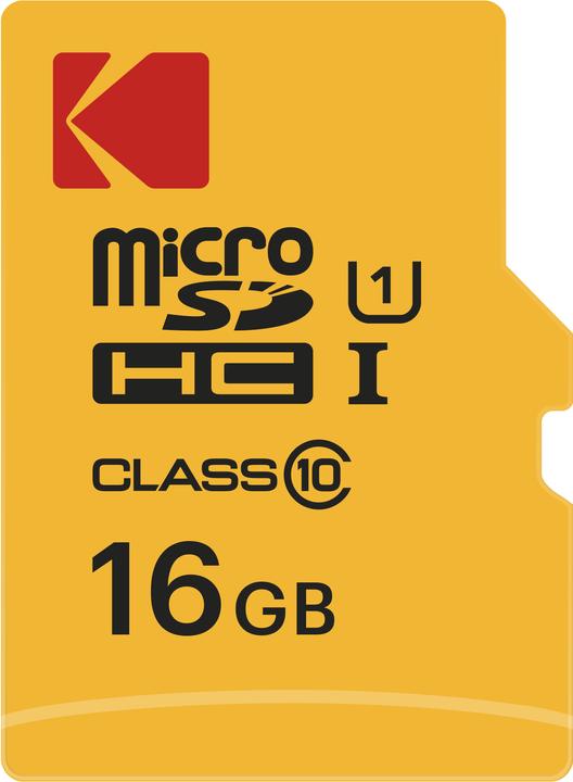 Produktbild Emtec Kodak - Flash-Speicherkarte (microSDHC/SD-Adapter inbegriffen) (16 GB, microSDHC, U1, UHS-I)