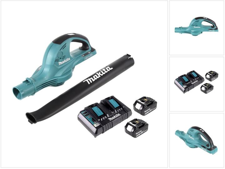 Produktbild Makita DUB 361 2x 18 V / 36 V Akku Laubbläser Gebläse + 2x BL 1860 6 Ah / 6000 mAh Akku + Mak (Akkubetrieb, Laubbläser)