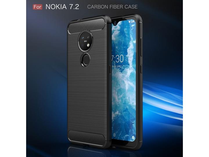 Actual product image Screenguard Nokia 7.2 Cover Carbon Brushed Soft TPU (Nokia 7.2)