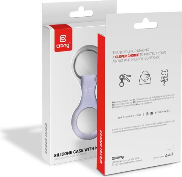 Immagine prodotto Crong Custodia in silicone con portachiavi - Brelok do Apple AirTag (lawendowy)