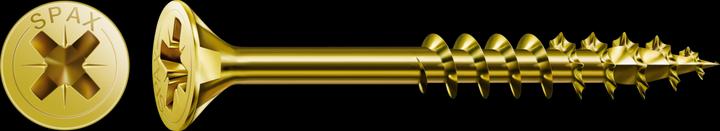 Actual product image Spax Screw R 88094 Countersunk head w.point/cross recess -PZ 5 x 70/41-Z Steel galvanised yellow (200 Screws per piece)