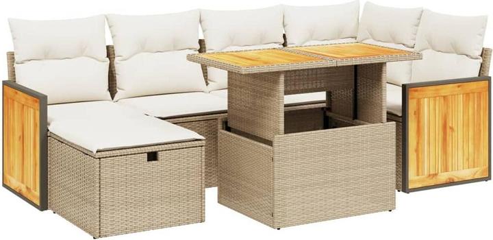 Actual product image VidaXL Garden furniture Sofa set Garden set 7-piece garden set Beige