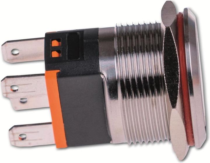Produktbild Joy-it BUTTON22C-L-RD Tastschalter 250 V/AC 15 A 1 x Ein/(Aus) IP67, IK10 rastend 1 St.