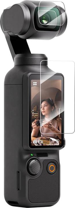 Actual product image Telesin Tempered glass film for Osmo Pocket 3( lens film 2pcs,screen protector film 2pcs) (DJI Osmo Pocket 3)