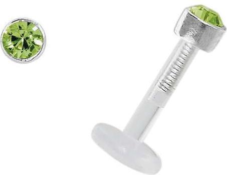 Image du produit Bijouteria Piercing pour lèvre/Tragus (Bioplastique, Argent 925, Cristal Swarovski)