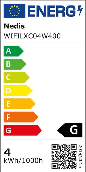 Label énergétique Nedis SmartLife Décorative LED | Wi-Fi | Blanc chaud à froid | 400 LED | 8.00 m | Android™ / IOS (8 m)