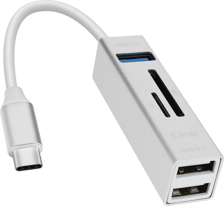 Image du produit LinQ Hub USB-C 5 en 1, 3x ports USB + lecteur de carte SD / Micro-SD (USB-C, 3 Ports)