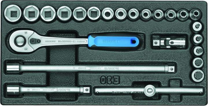 Gedore 500 ES30 socket wrench assortment in /3 ES module