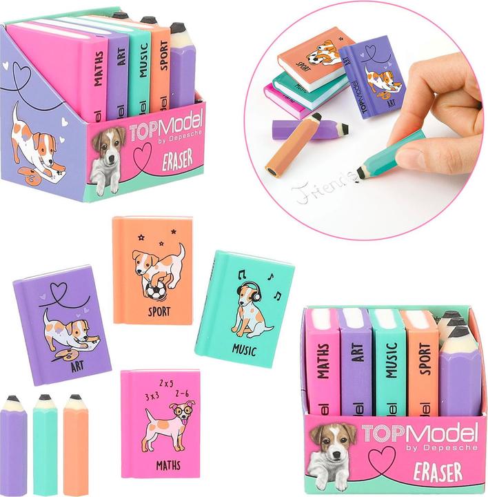 Produktbild Magni Radierer-Set TOPModel Mini Schulbücher Stifte