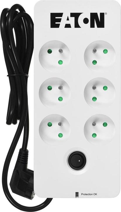 Actual product image Eaton Overvoltage protection PB6F (6 x UTE, 10 A, white) (6 x, CEE 7/5, 1.50 m)