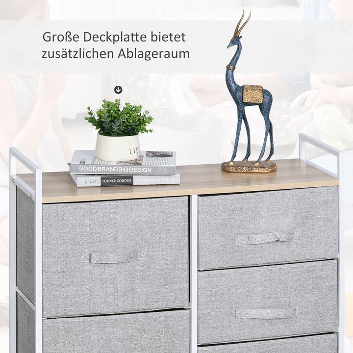 Image du produit Homcom Commode en tissu avec 5 tiroirs en tissu (83 x 29 x 77 cm)