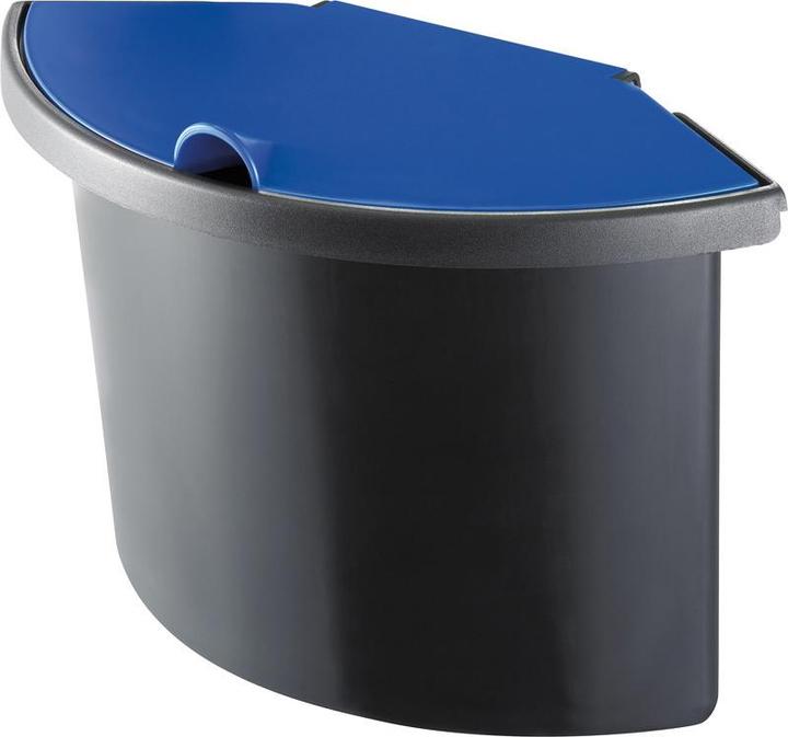 Produktbild Helit H6106093 Abfalleinsatz für Papierkorb Linear, 2 L, schwarz/Deckel blau (2 l)