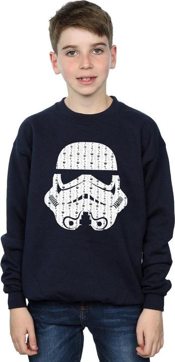 Actual product image Star Wars Boys Christmas Stormtrooper Helmet Sweatshirt (140, 146)