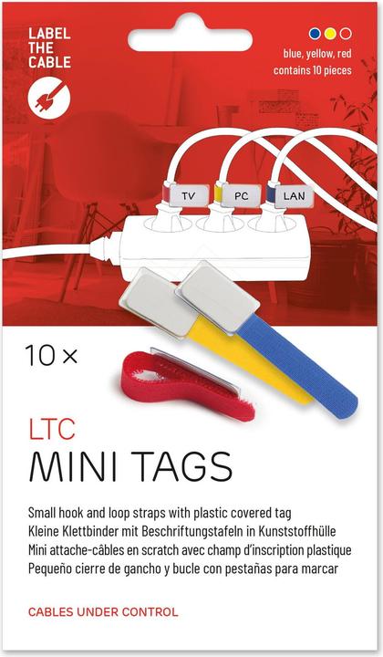 Immagine prodotto Label-the-cable piccolo raccoglitore in velcro con etichetta (Fascette in velcro, 90 mm, 10 pz.)