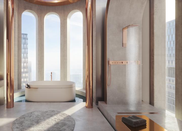 Actual product image hansgrohe AXOR Suite bathtub, freestanding, 1900x850x630mm, SolidSurface, 2 persons, 190 liters (190 l, 200 cm, 90 cm)