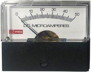 Actual product image Rs Pro Ammeter 50 (Input)μA DC Moving Coil, 44mm x 57mm D. 45.7mm / ±1.5 %