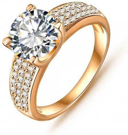 Image du produit Hermex Bague plaquée or RGP avec zirconium - Or Gr. 57 (57)