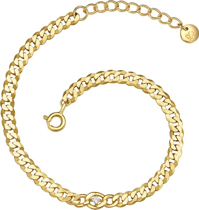 Glanzstücke München Damen Sterling Silber Zirkonia gelbgold 15,0 cm Basislänge + 2,5 cm Verlängerung - 15800 (15 cm, Sterling Silber)