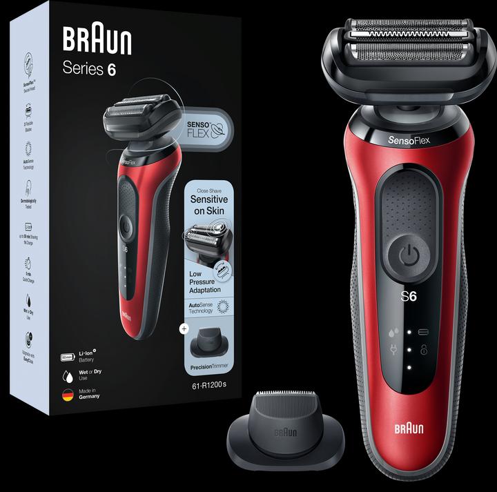 Actual product image Oral-B Braun Series 6 61-R1200s Foil Scraper Trimmer Black, Red