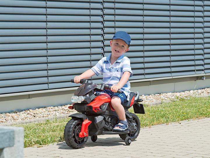 Produktbild Playtastic Kinder-Elektromotorrad mit MP3-Funktion, Sounds & Stützrädern (6 V)