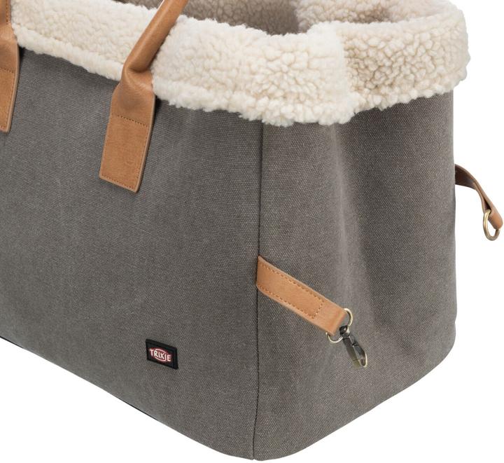 Image du produit Trixie Sac de transport pour animaux Rachel, 25 × 30 × 40 cm, gris/marron clair (Chien, Lavable)