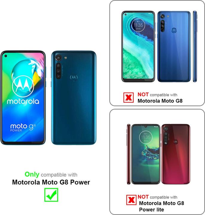 Actual product image Cadorabo Full screen display protection glass (3 Piece, Motorola Moto G8 Power)