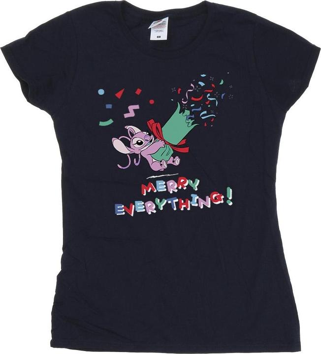 Actual product image Disney Womens/Ladies Lilo And Stitch Angel Merry Everything Cotton T-Shirt (M)