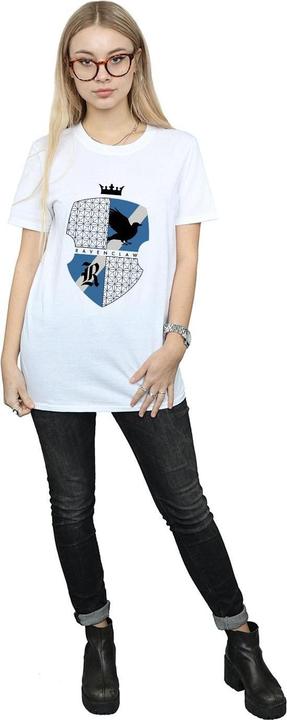 Actual product image Womens/Ladies Ravenclaw Shield Cotton Boyfriend T-Shirt (L)