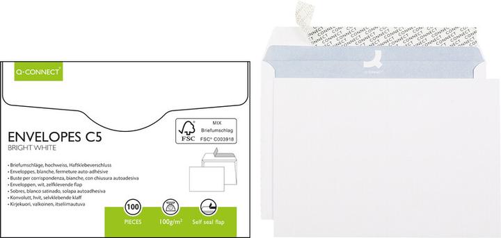 Q-Connect Briefumschläge in Bürokleinpackung (C4, 50 x)