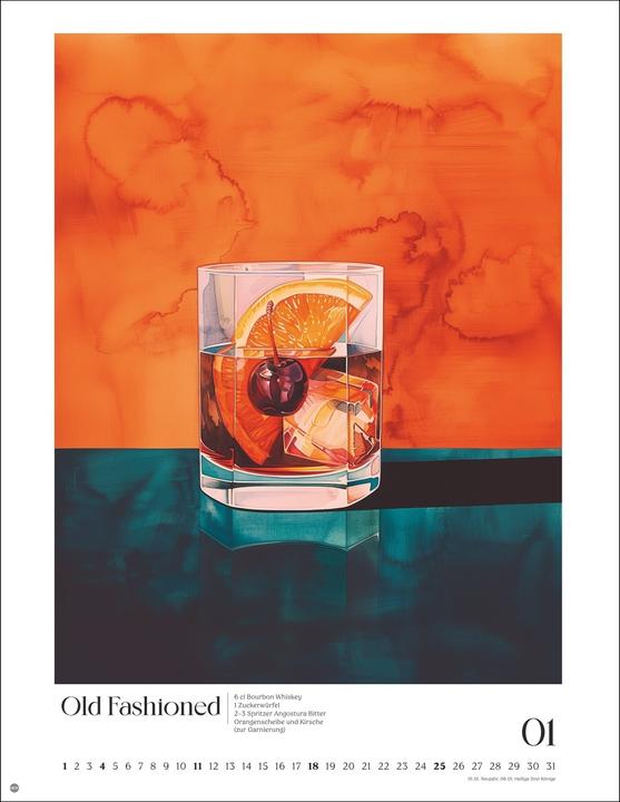 Produktbild Cocktails Posterkalender 2026 (34 x 44 cm, Harter Einband, Deutsch)