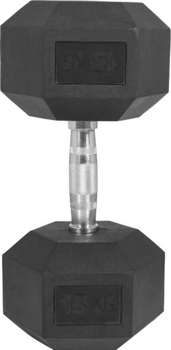 Actual product image Gorilla Sports Hexagon Rubber Studio Dumbbell (1 x 15 kg)