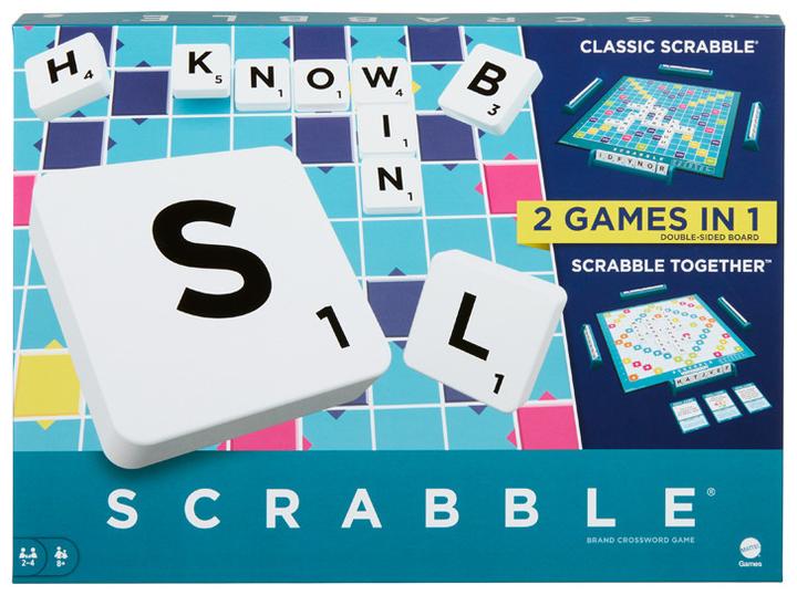 Mattel Επιτραπέζιο Scrabble 2 σε 1 για 2-4 Παίκτες 8+ Ετών (Ελληνική Έκδοση) HXW06