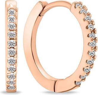 Produktbild Brilio Silver - Classic bronze hoop earrings with zircons EA683R