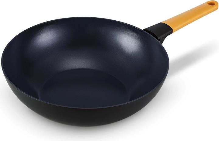 Immagine prodotto Brabantia Wok Tasty+ 30 cm, Nero/Giallo Miele (30 cm, Wok, Alluminio)