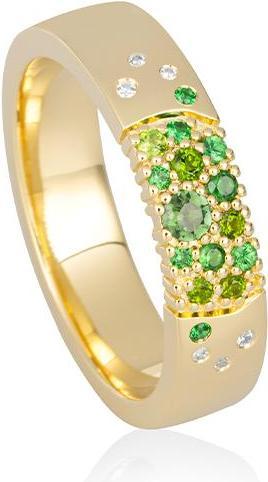 Produktbild Breuning RING - E.TURMALIN GRÜN/Brill. 0,031 Ct. H/si (61, 750/18 K Gold)
