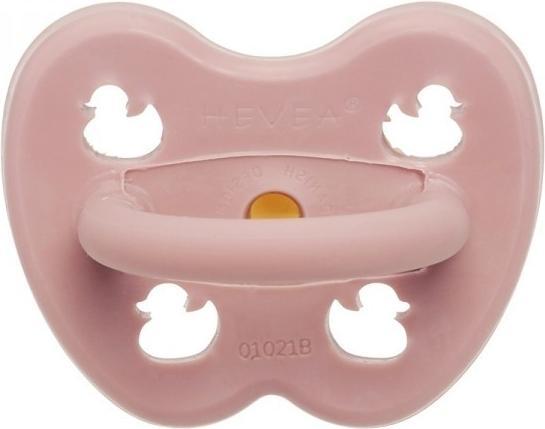 Actual product image Hevea Baby Blush natural rubber dummy - duck, round (from 3 months) (from 3 M.)