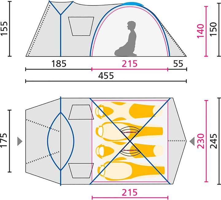 Immagine prodotto Jack Wolfskin Grand Illusion IV (Tenda a cupola, 6.55 kg, 4 persone)