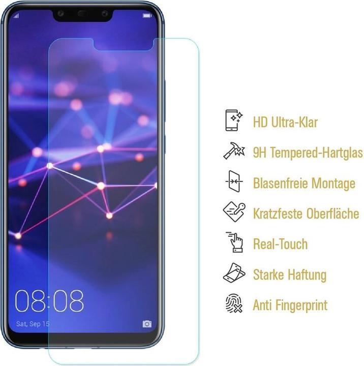 Actual product image Protectorking 1x 3D A++ real tempered 9H armoured glass CLEAR (1 Piece, Mate 20 Lite)