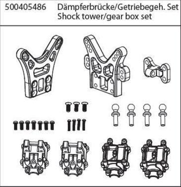 Produktbild Carson X10ET-XL Dämpferbr./Getriebegeh.-Set