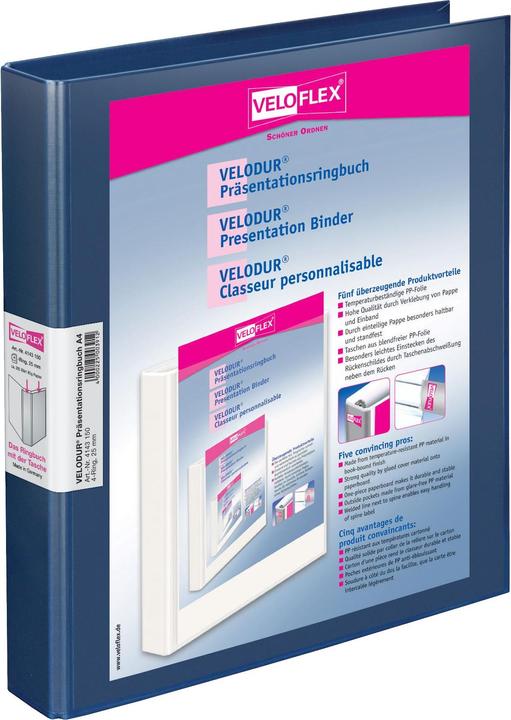 Produktbild Veloflex Präsentationsringbuch 4D-Mechanik VELODUR, A4, Karton PP (A4, 40 mm, 1 Stück)