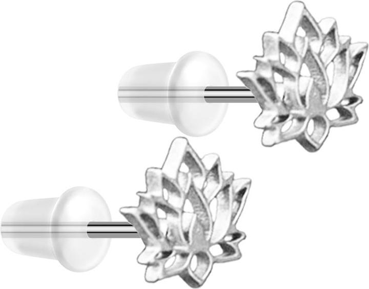 Immagine prodotto Star Piercing Ohrstecker silber Lotusblume (senza ottone, Acciaio chirurgico 316L)