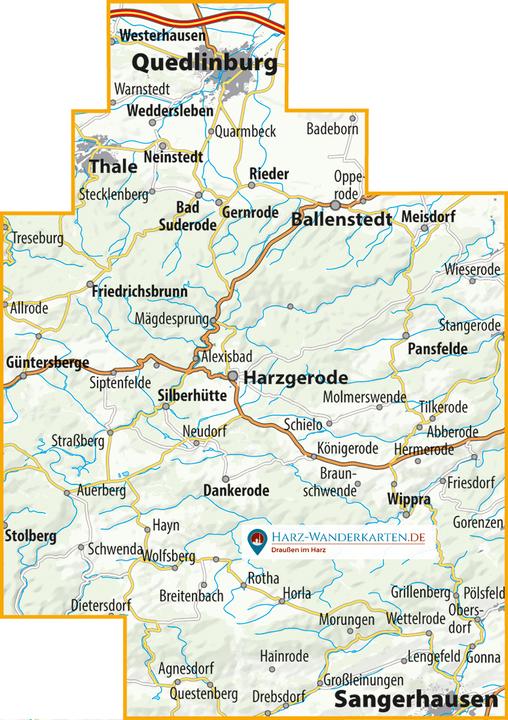 Actual product image The eastern Harz Mountains, hiking and cycling routes.
