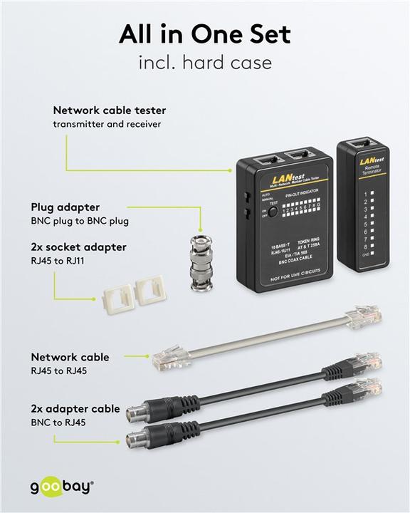 Actual product image Goobay Network Cable Tester Set