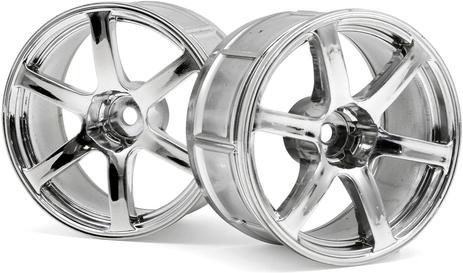 Actual product image HPI LP32 Wheel Yokohama AVS T6 chrome 32mm +6 offset (2pcs)