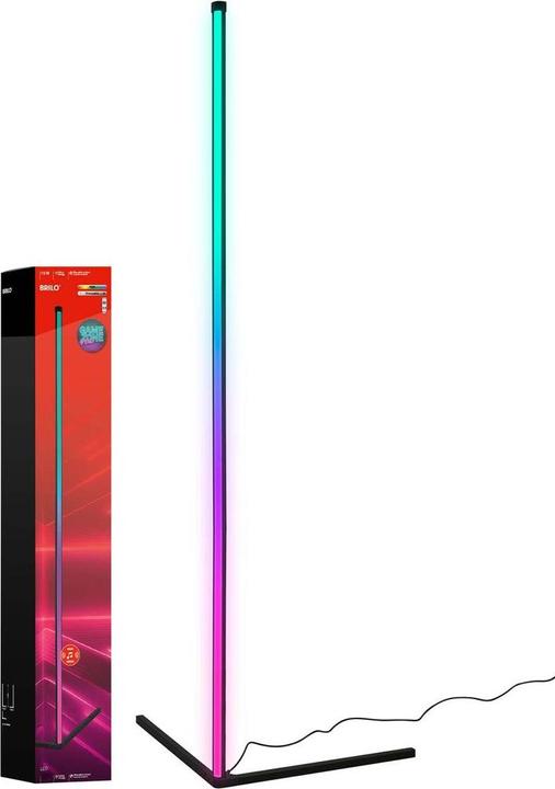 Briloner RGB IC LED Stehleuchte, schwarz, 81xRGB-LED