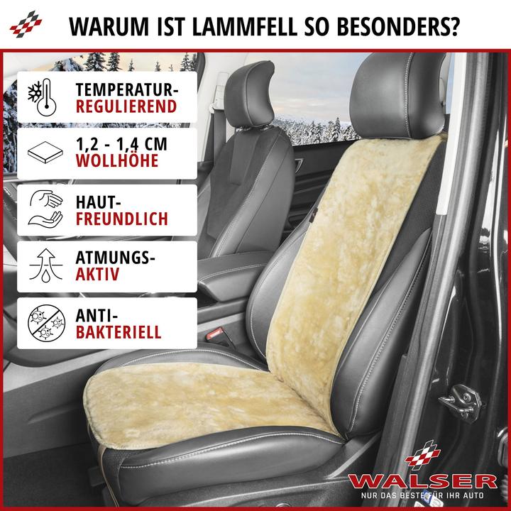 Image du produit CarComfort Protège-siège en peau d'agneau Cosmo beige 12-14 mm de hauteur de fourrure