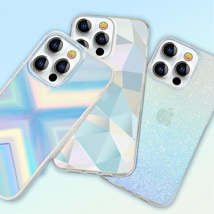 Actual product image Kingxbar Streamer Series 3D Triangle Pattern (Apple iPhone 13)