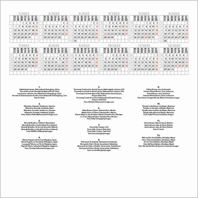 Nährwerte und Zutaten Wunder der Welt 2025 (30 x 30 cm, Harter Einband, Deutsch)