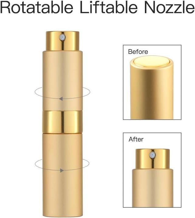 Produktbild Swissdetector Nachfüllbarer Parfümzerstäuber - Aluminium 8 ml drehbar mit verstecktem Deckel - Gelb (Hygieneprodukt)