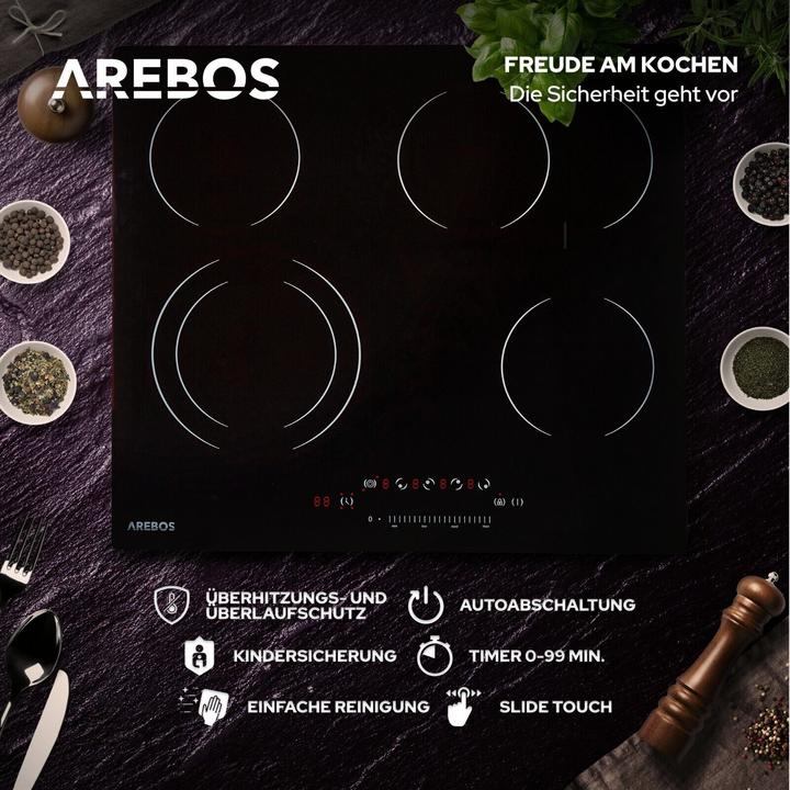 Image du produit Arebos Table de cuisson en vitrocéramique